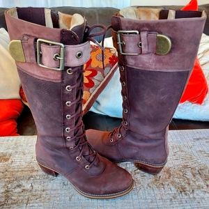 Red Wing Shoes Womens tall boots size 7 Lace up Brown Rare